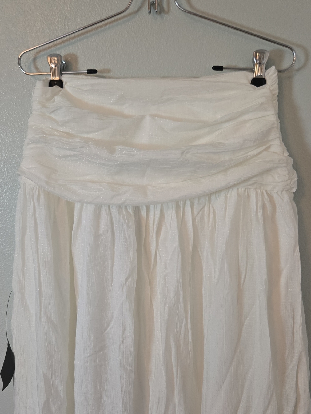 Lulus | NWT Kesia White Textured A-Line Midi Skirt Size Medium - Picture 7 of 10